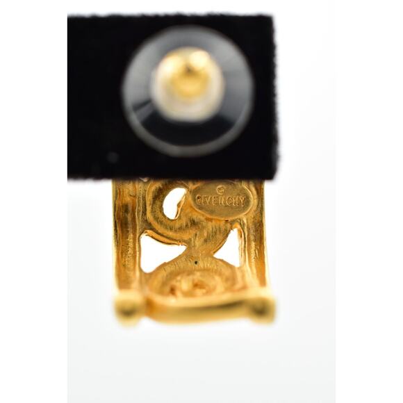 Givenchy Vintage Hoop Earrings Brushed Gold Chunky Swirl Matte Signed 1980s 9I - Picture 9 of 12